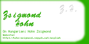 zsigmond hohn business card